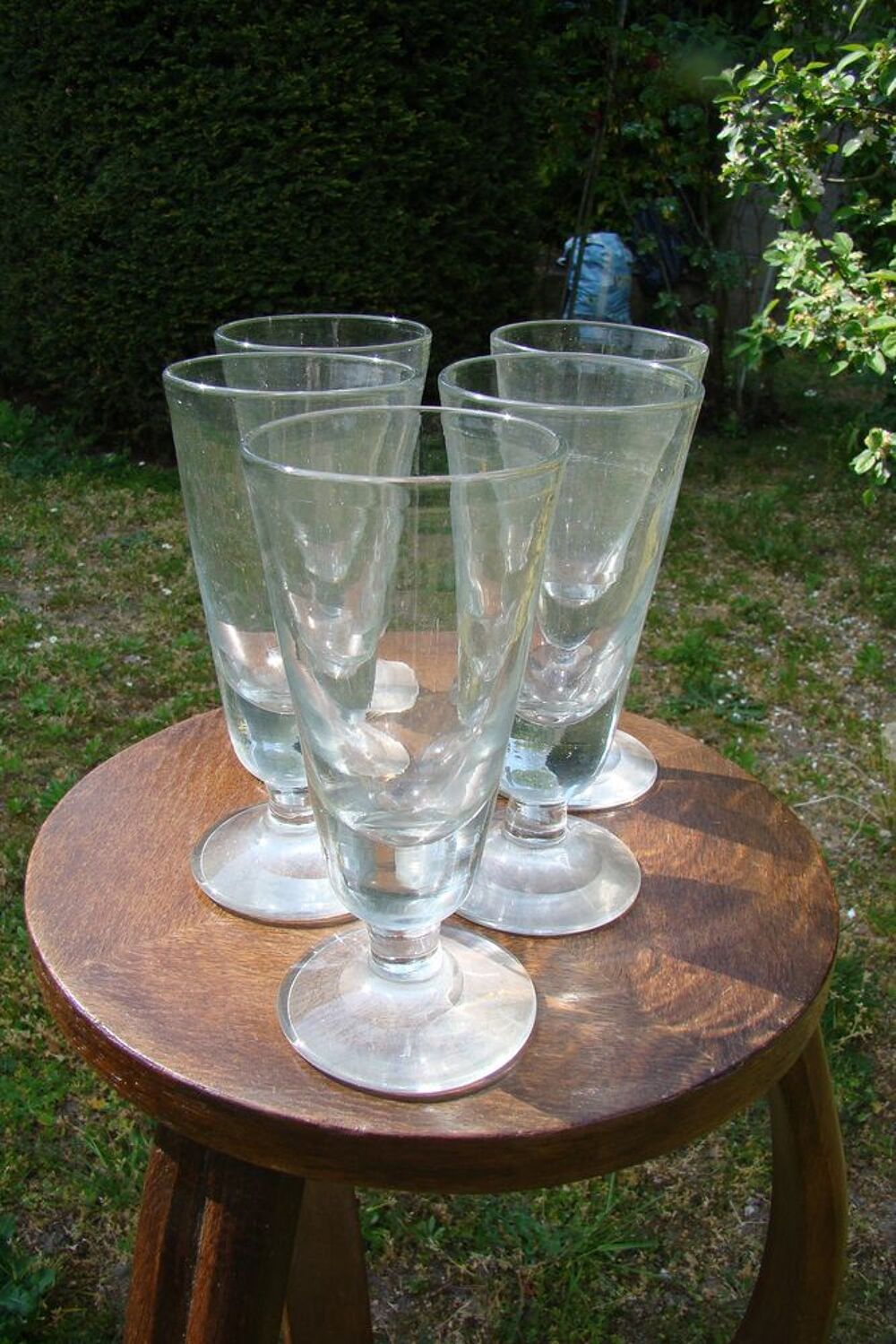 5 anciens verres &agrave; absinthe Epoque 1900 
