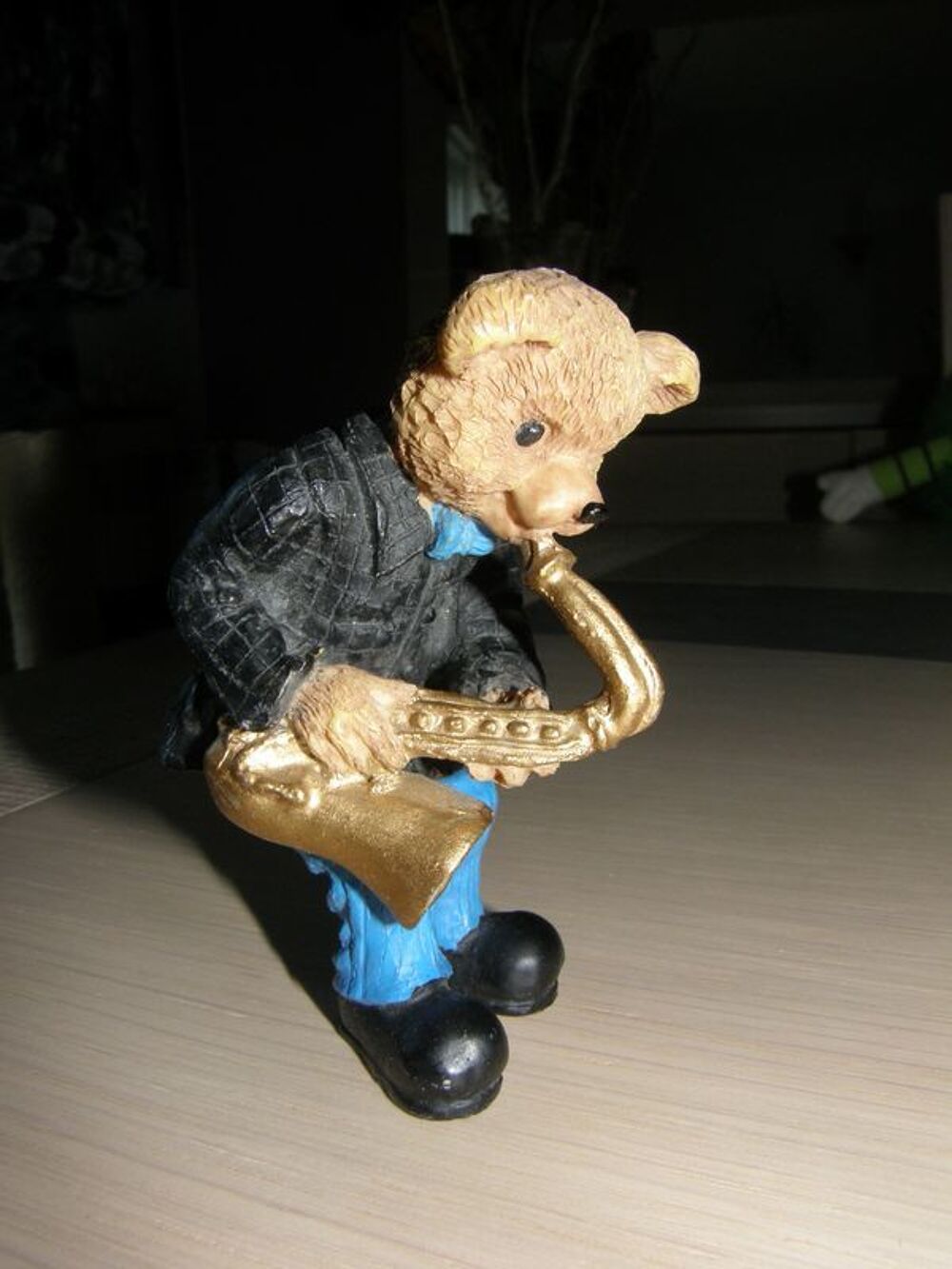 Figurine Ours joueur de saxo Décoration