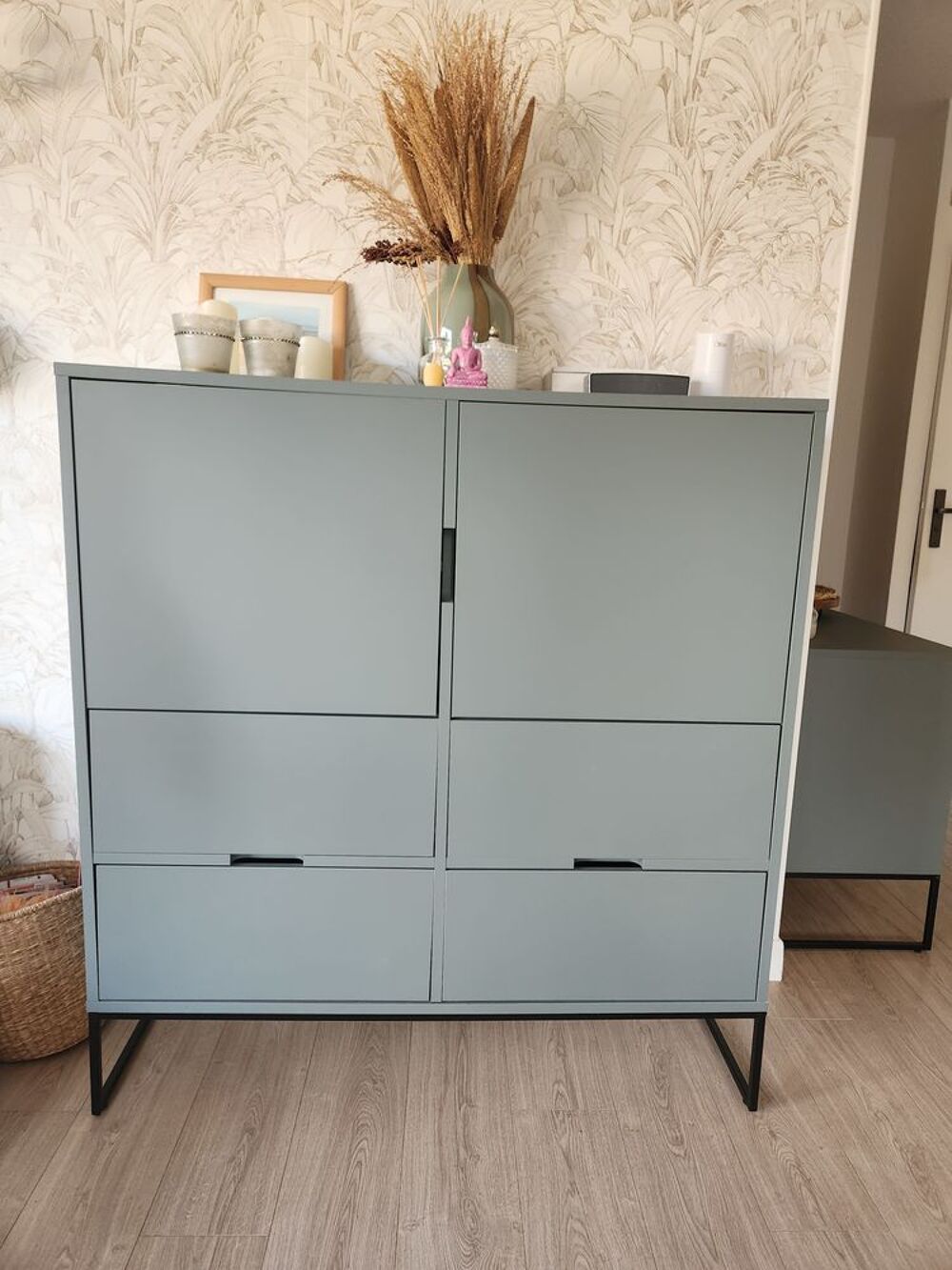 Petit Buffet haut vert mat possibilit&eacute; buffet bas assorti Meubles