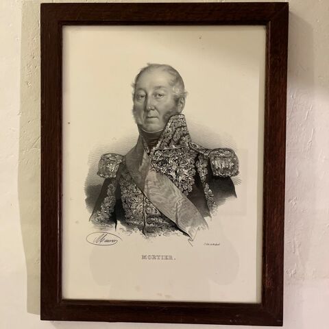 MORTIER MARECHAL D'Empire Sous Napol�on Encadr� sign� Neuilly-sur-Seine (92)