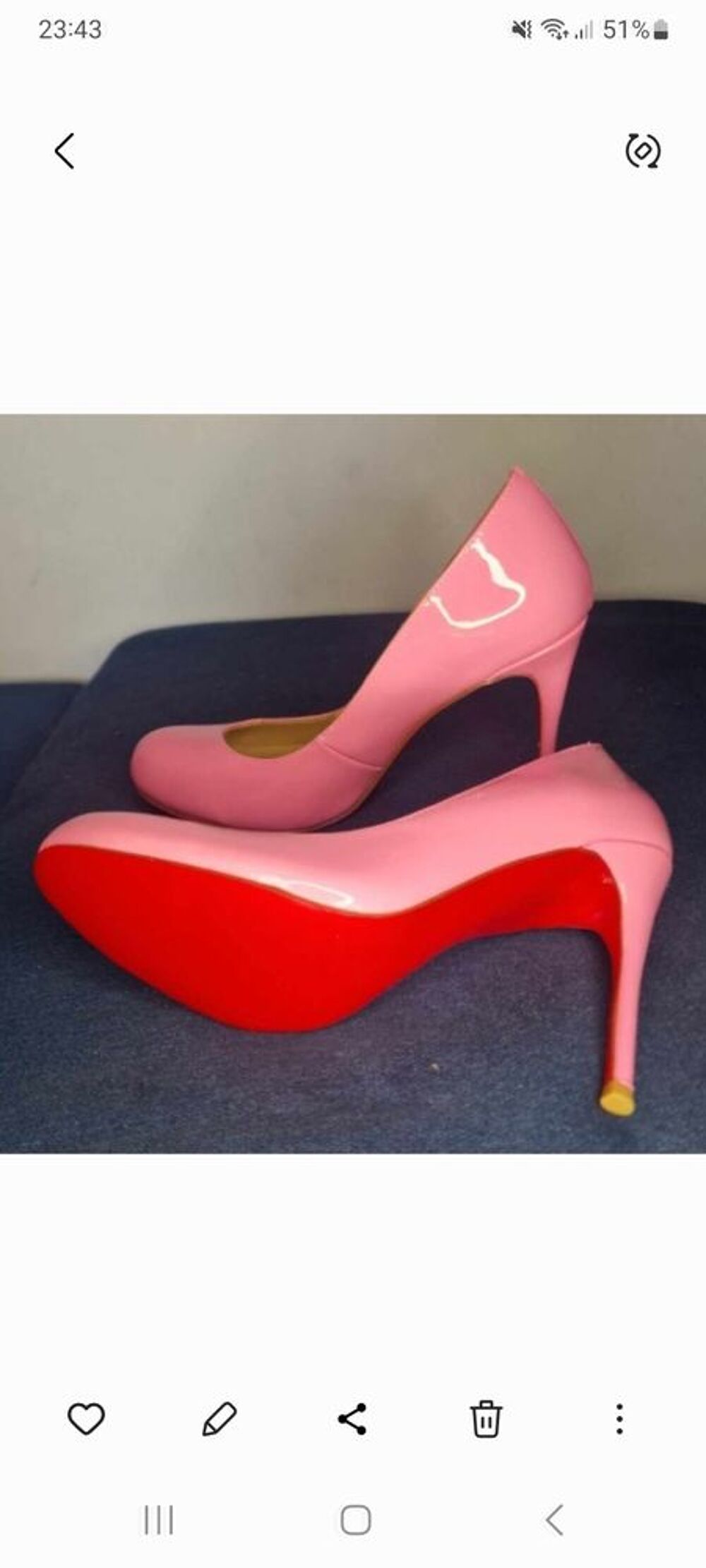 Chaussure &agrave; talon rose Louboutin pointure 38 Chaussures