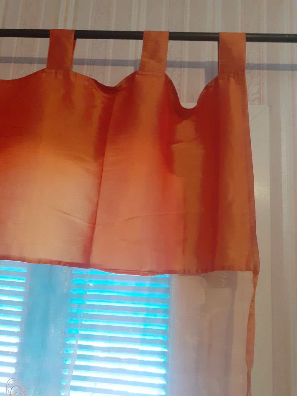 4 rideaux Voilages oranges en organza libellule Décoration