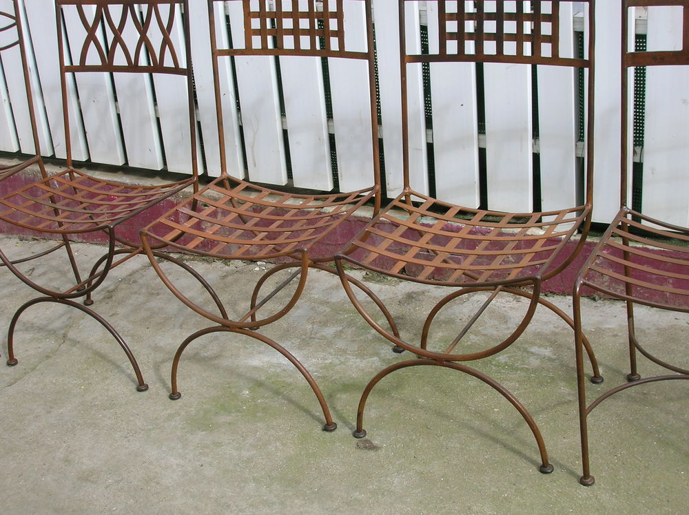  6 chaise fer forge Jardin