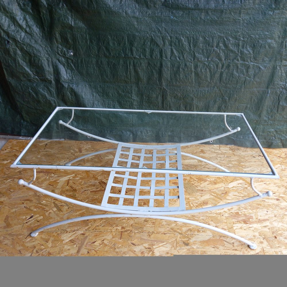 table de salon fer forg&eacute; et verre Meubles