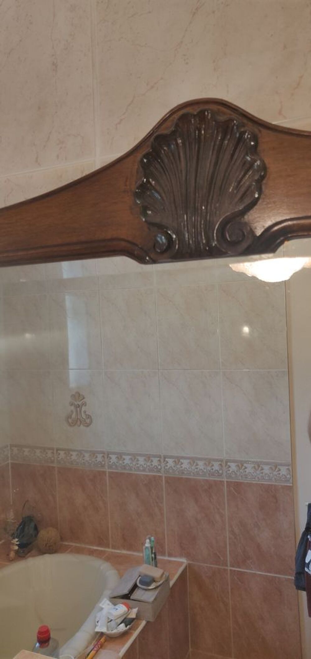 Grand miroir noyer massif Tbe Décoration