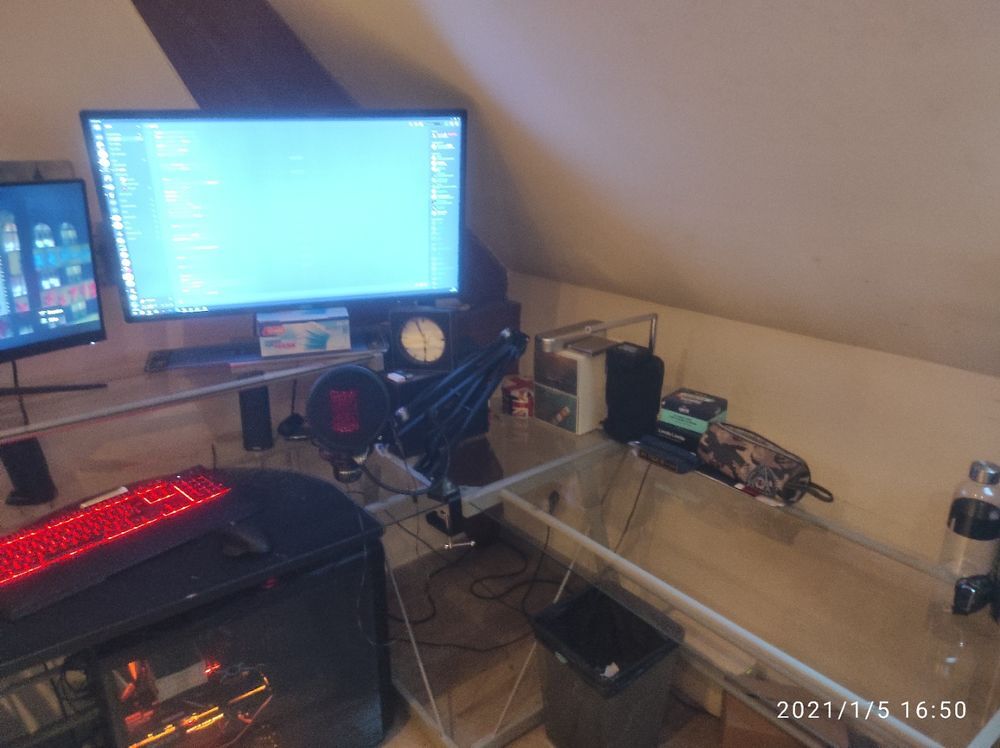 bureau d'angle en verre Meubles