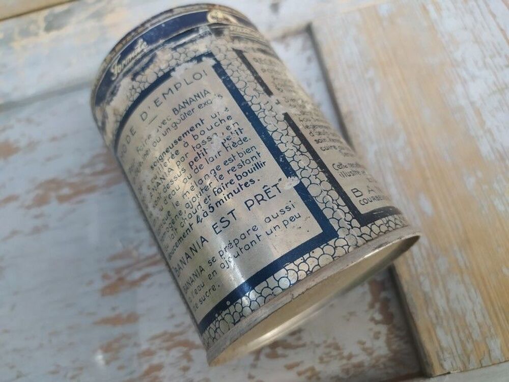Ancienne Boite Publicitaire Banania T&ocirc;le Aluminium 
