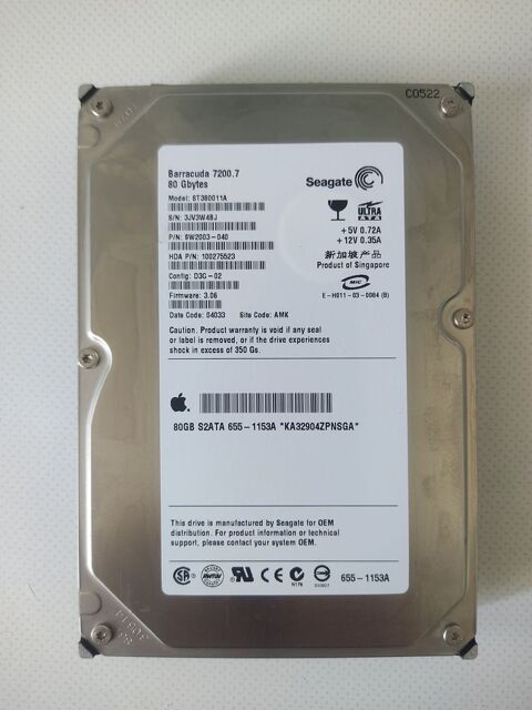 Seagate Barracuda 7200 IDE
8 Massy (91)