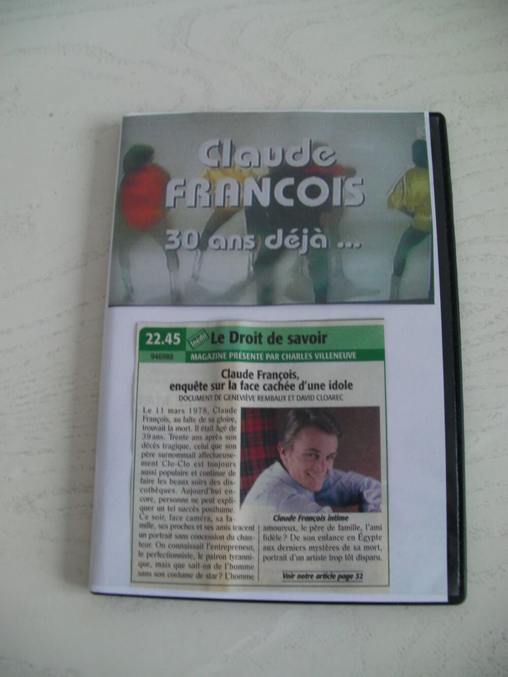 DVD &eacute;missions t&eacute;l&eacute; Claude FRANCOIS Photos/Video/TV