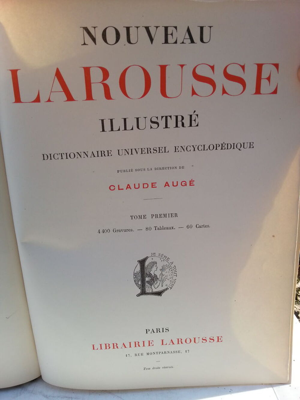 Encyclop&eacute;die Nouveau Larousse illustr&eacute; A-Z - Claude AUGE 