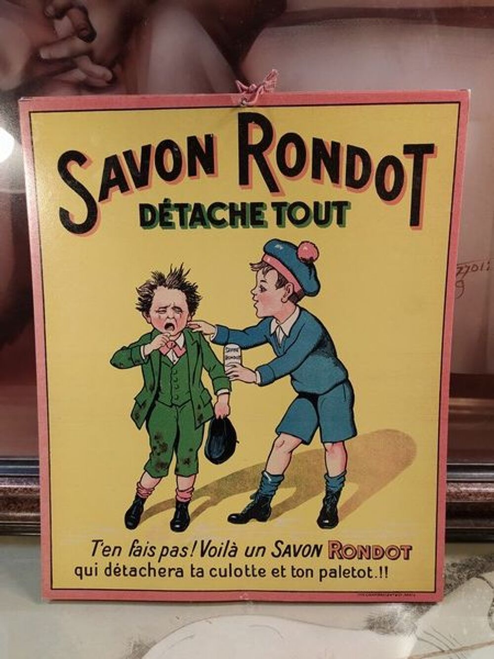 Ancien Carton publicitaire Savon Rondot 