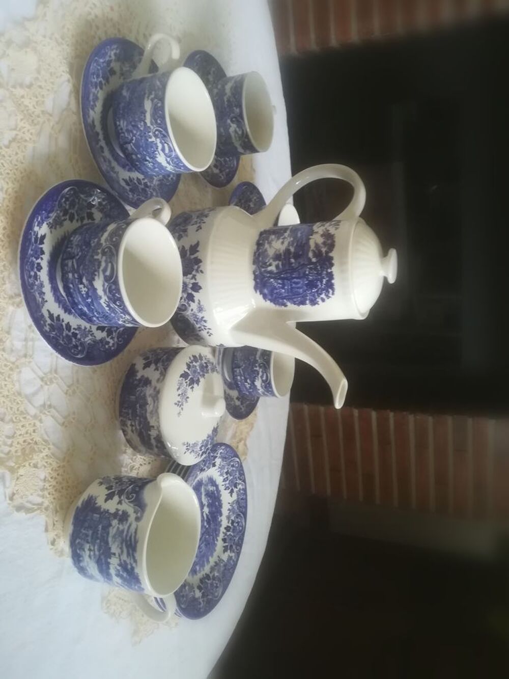 service &agrave; caf&eacute; Ironstone Broadhurst Blue 