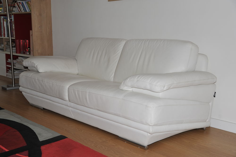 Canap&eacute; cuir blanc Meubles