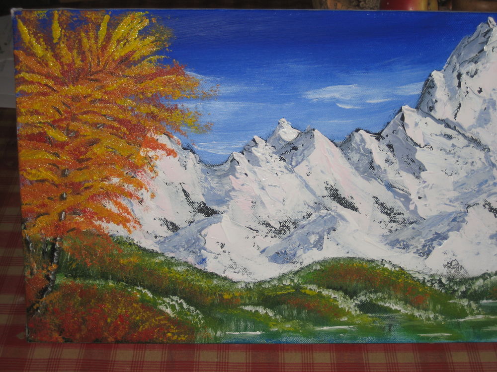 HUILE SUR TOILE "Automne au Canada " SIGNEE Décoration