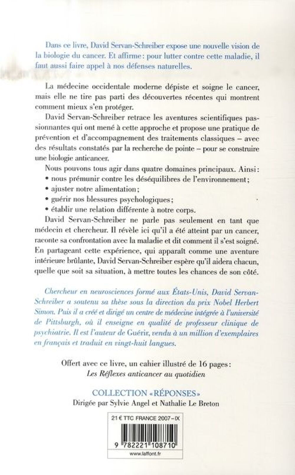 Anticancer . pr&eacute;venir et lutter gr&acirc;ce &agrave; nos d&eacute;fenses naturel Livres et BD