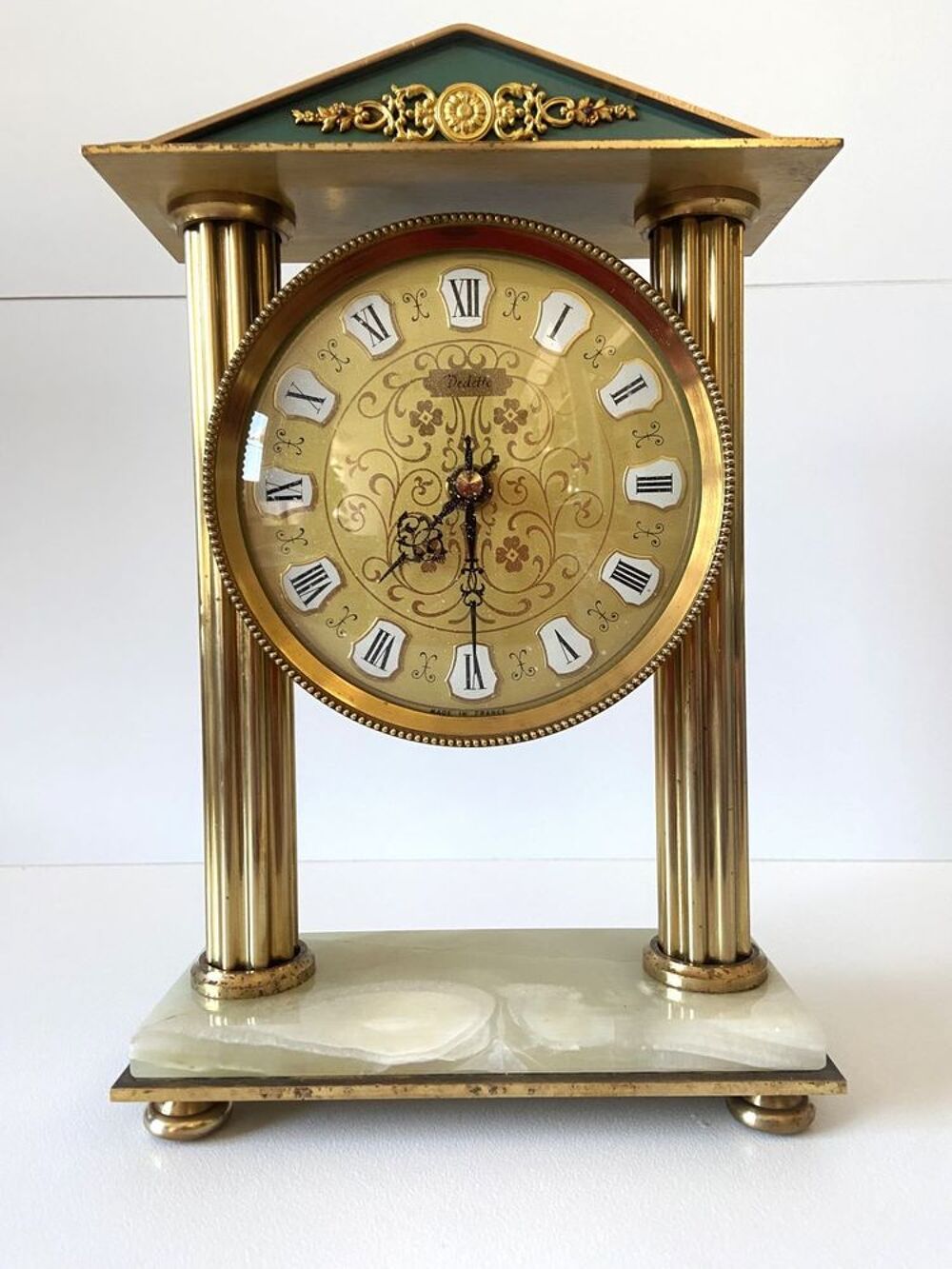 Vintage Pendulette Pendule Horloge Portique VEDETTE Grecque 