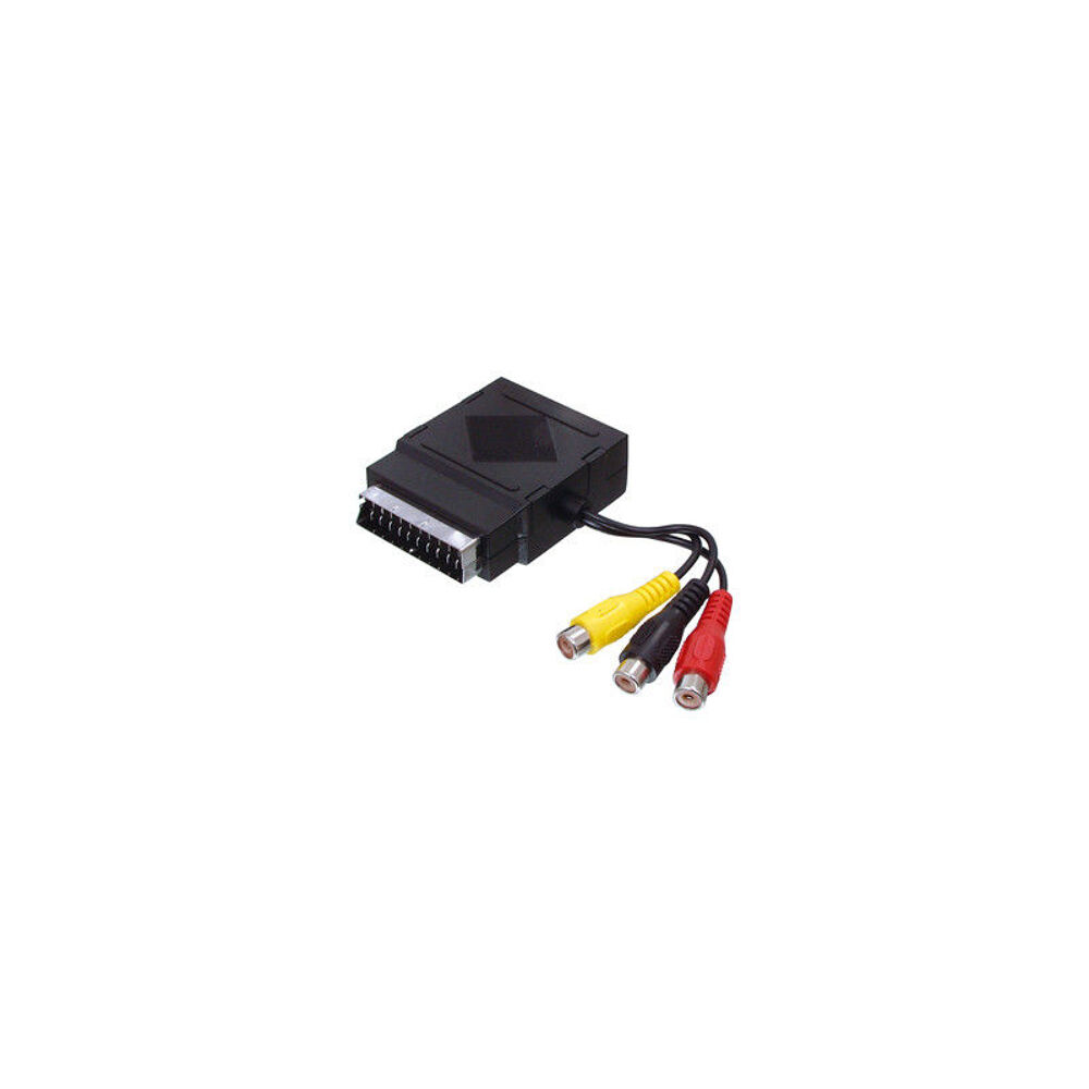 Adaptateur gigogne p&eacute;ritel m&acirc;le / femelle avec 3 fiches RCA Photos/Video/TV