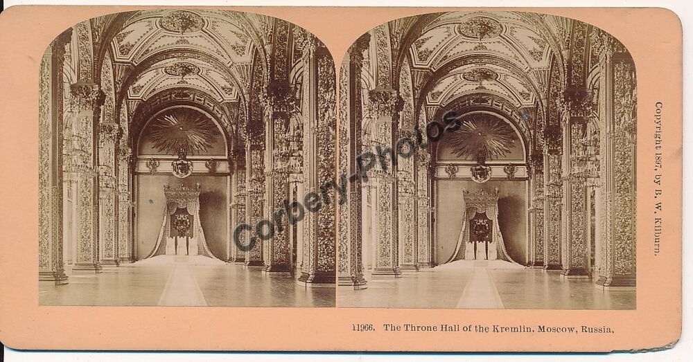 STEREOVIEW MOSCOU RUSSIE Throne Kremlin Moscow 1880 