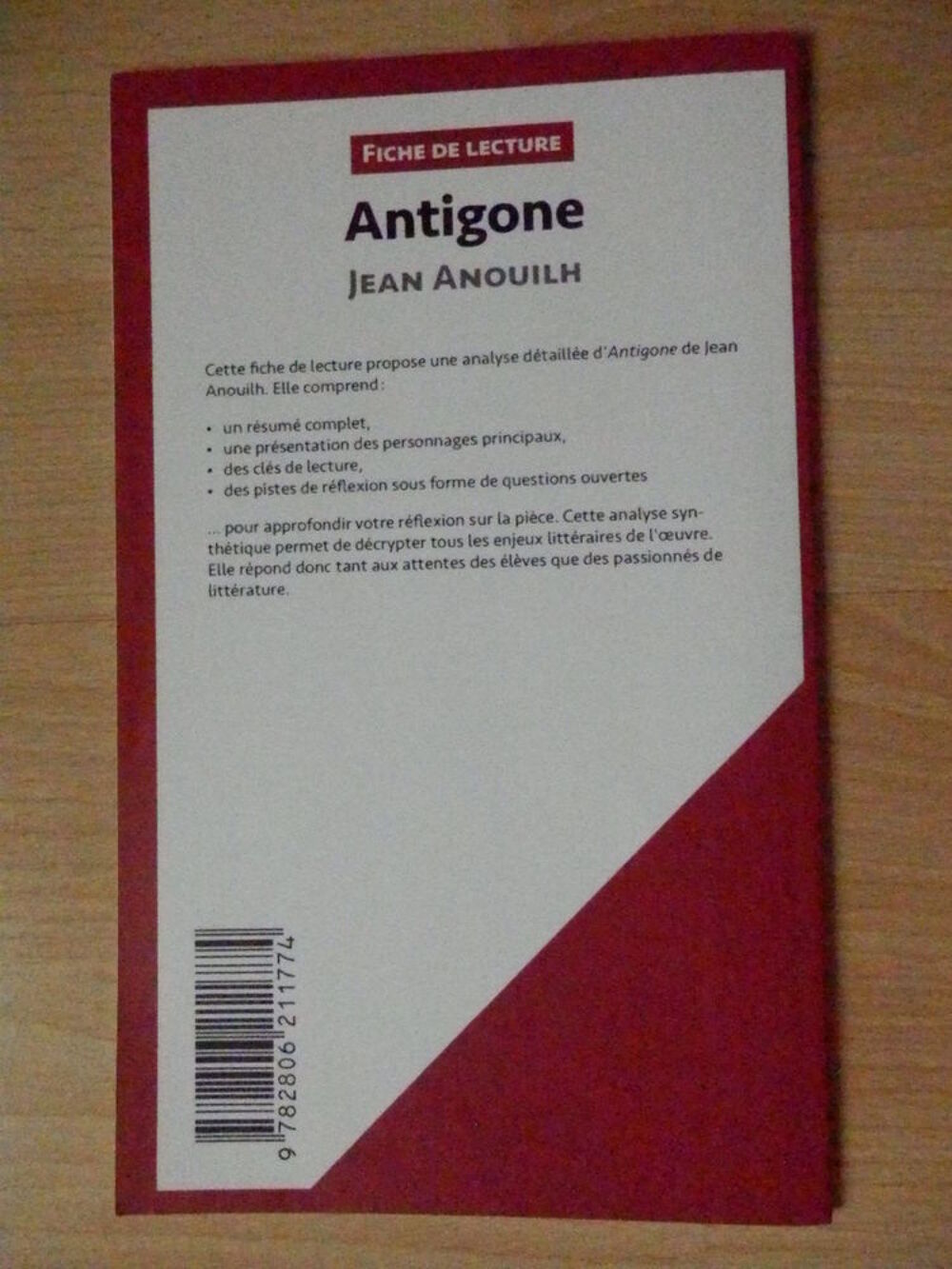 Fiche de lecture : Antigone de Jean Anouilh : NEUF Livres et BD