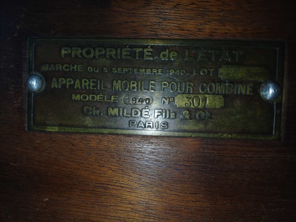 Rare T&eacute;l&eacute;phone Vintage Ch. Mild&eacute; Fils 1940 Etat Fran&ccedil;aisRare T&eacute;l&eacute;phone Vintage Ch. Mild&eacute; Fils 1940 Etat Fran&ccedil;ais 