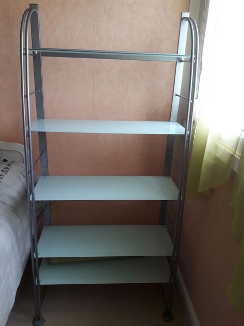 Étagère modulable en verre trempé, structure métal 80 Vitry-sur-Seine (94)
