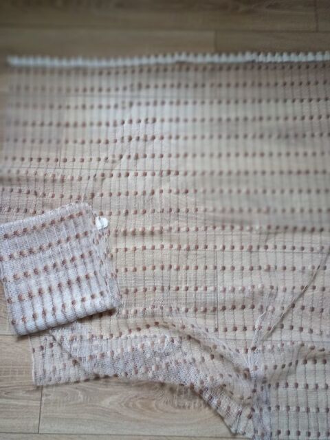 Paire de voilage vintage dessin g�om�trique marron ( petite  6 Villiers (86)