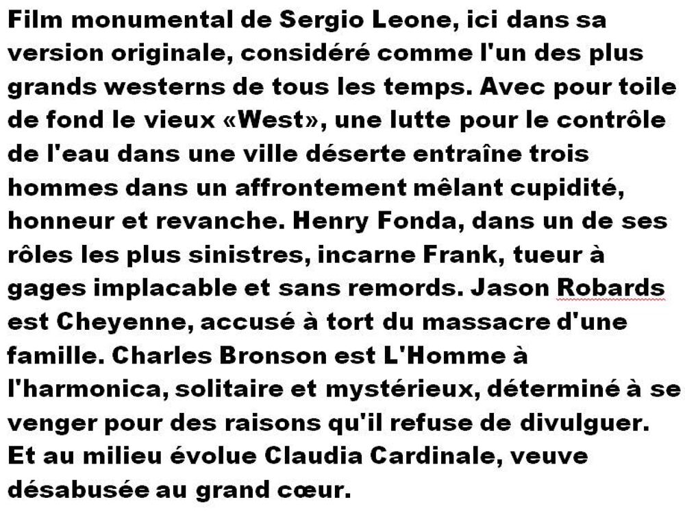 Il &eacute;tai tune fois dans l'ouest : format BLURAY DVD et blu-ray