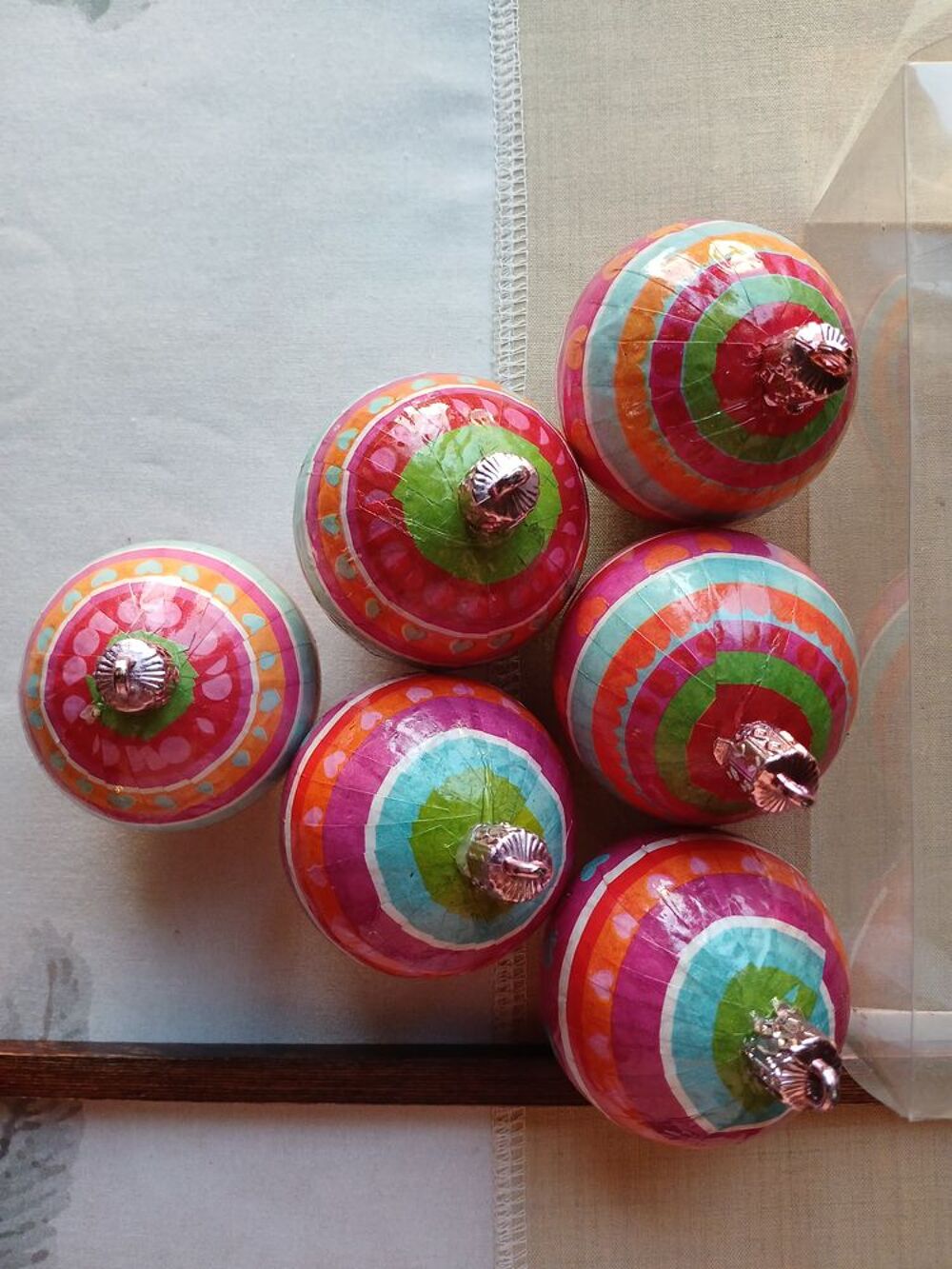 LOT DE 6 BOULES DE NOEL VINTAGE Décoration