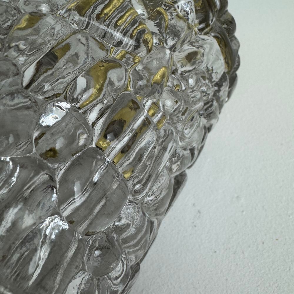 PAIRE D'ANCIENNES SUSPENSIONS EN VERRE TEXTUR&Eacute; VINTAGE Décoration