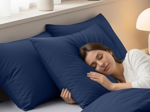 4 x taies de oreiller NEUF de 80x80 cm coton bleu avec ferme Marseille 13 (13)