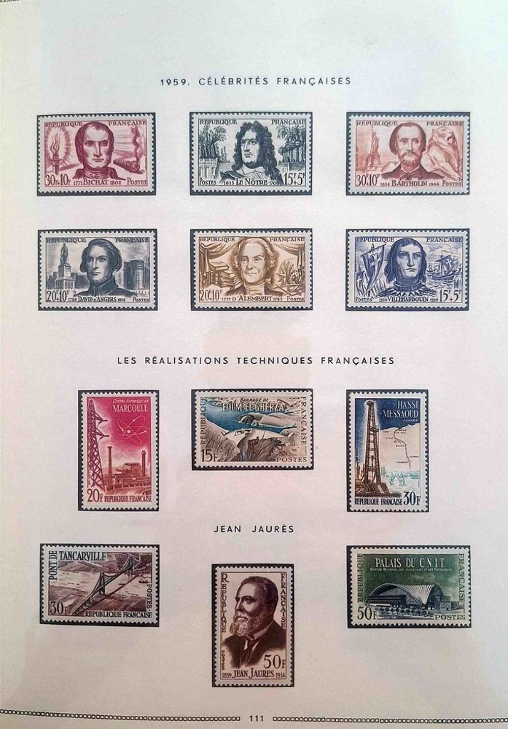 S&eacute;rie de timbres de collection de France G13 
