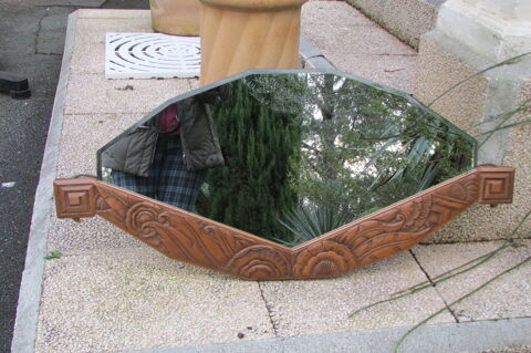 Miroir ovale Art déco en noyer 175 Castres (81)