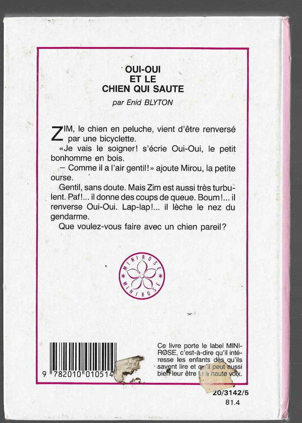 bibliotheque rose - oui oui et le chien qui saute - 1981 Livres et BD