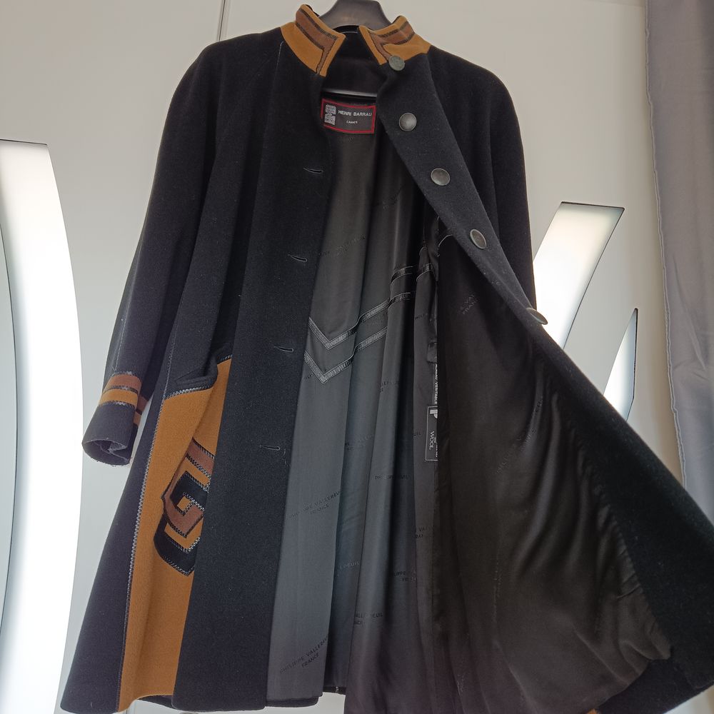 Sublime Manteau noir et camel 100% cashmere T.44 Vêtements