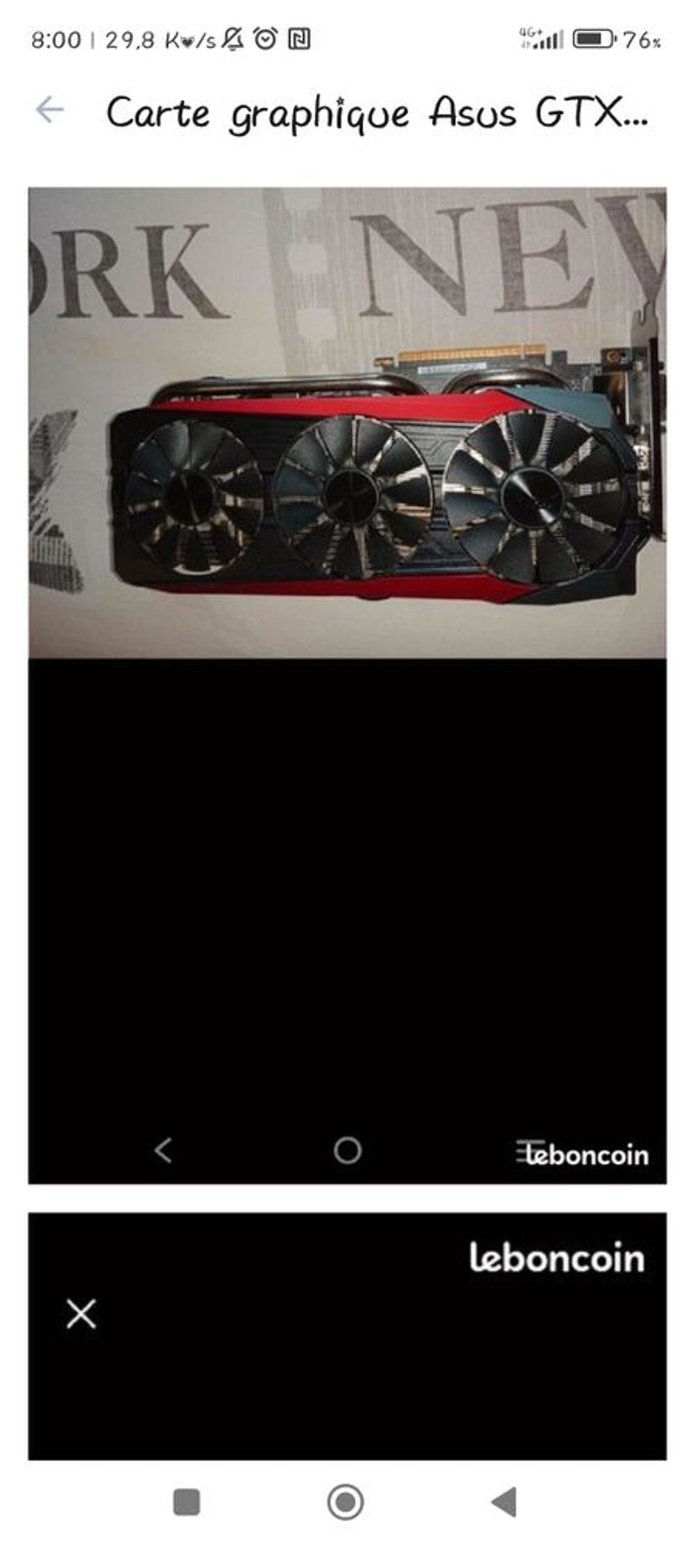 Carte graphique Asus GTX Strix 980 ti 6 Giga OC Matériel informatique