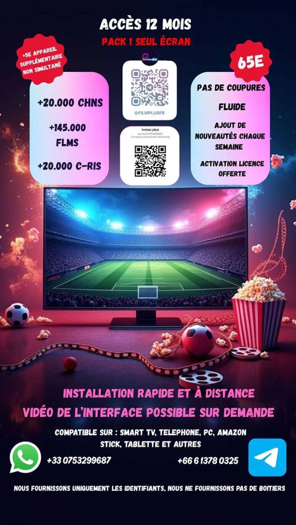 ip tv (12 mois pas encore activ&eacute;) Photos/Video/TV