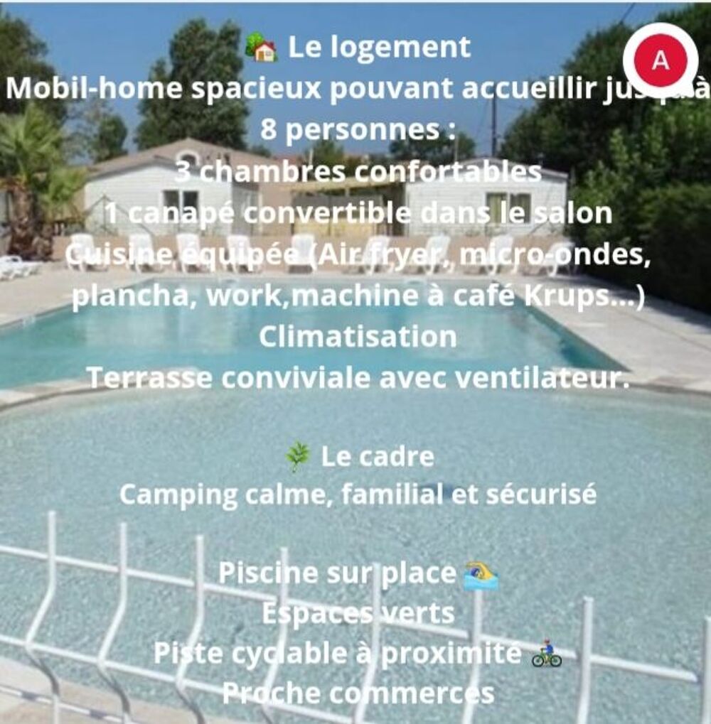  mobile home Hyères Les Palmiers 
Une ter Provence-Alpes-Côte d'Azur, Ayguade Ceinturon (83400)