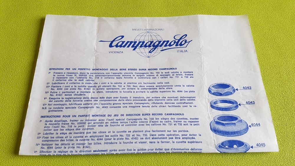 CAMPAGNOLO * NOTICES DE MONTAGE Vélos