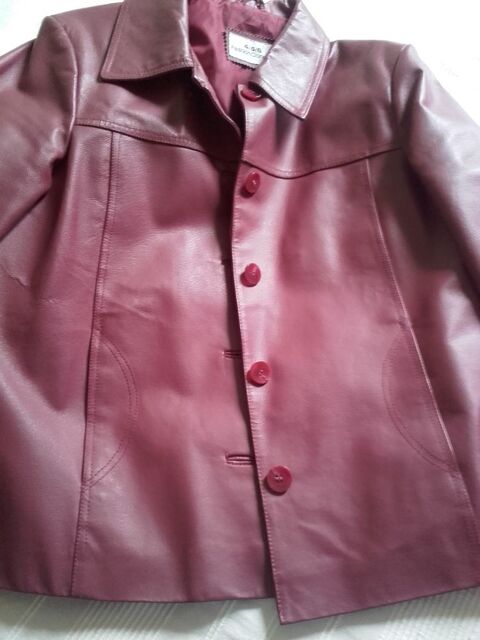 veste en simili cuir fushia 10 Troyes (10)