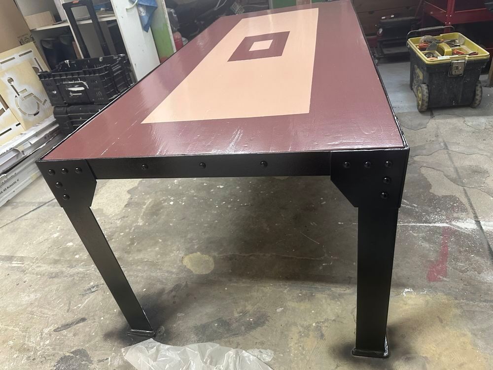 table encadrement Ferronerie et plateau bois massif 90x200 Meubles