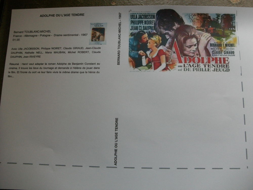 Film : " Adolphe ou l'age tendre " DVD et blu-ray