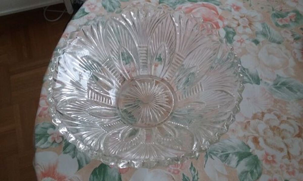 Saladier - Coupe &agrave; fruits verre d&eacute;cors grav&eacute;s Cuisine