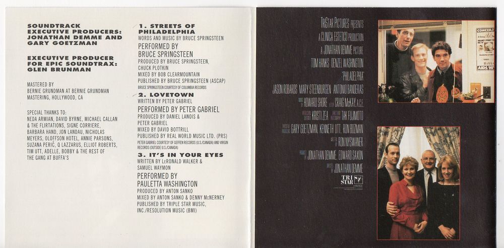 Philadelphia (Music From The Motion Picture) 1994
CD et vinyles