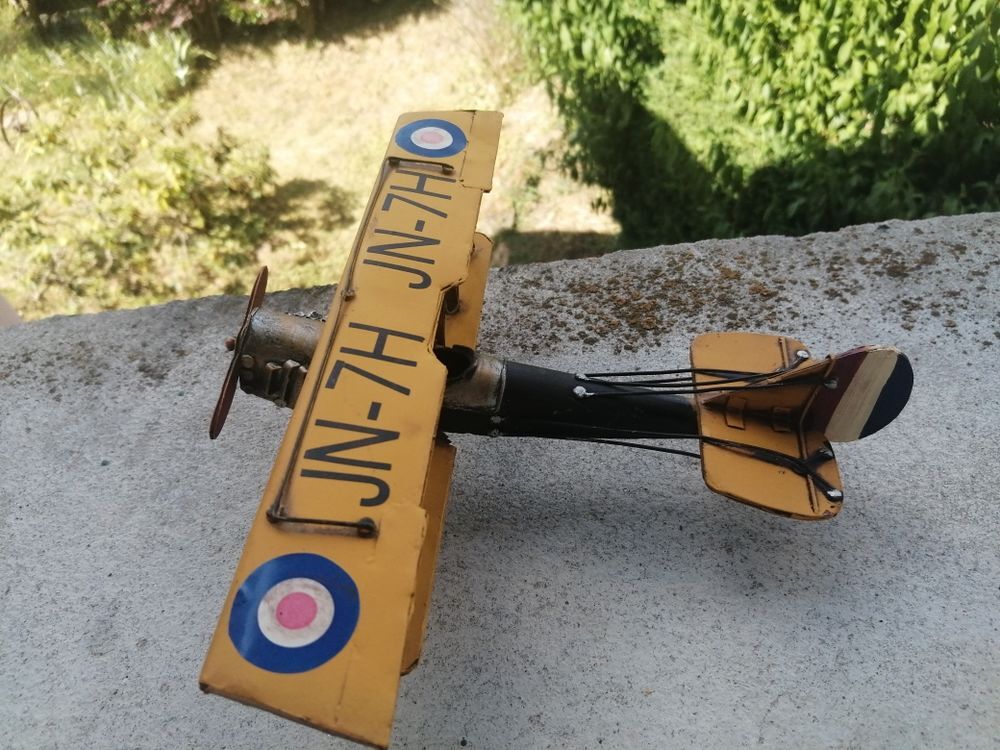 Maquette m&eacute;tal avion bi plan 1920 Décoration