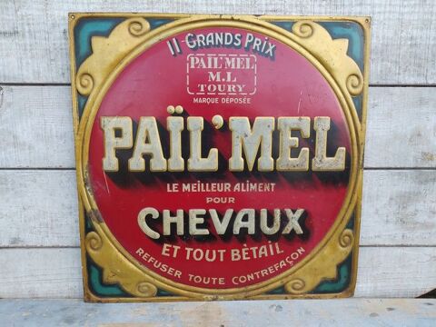 Ancienne Plaque Publicitaire Païl Mel Aliments Pour Chevaux 350 Loches (37)