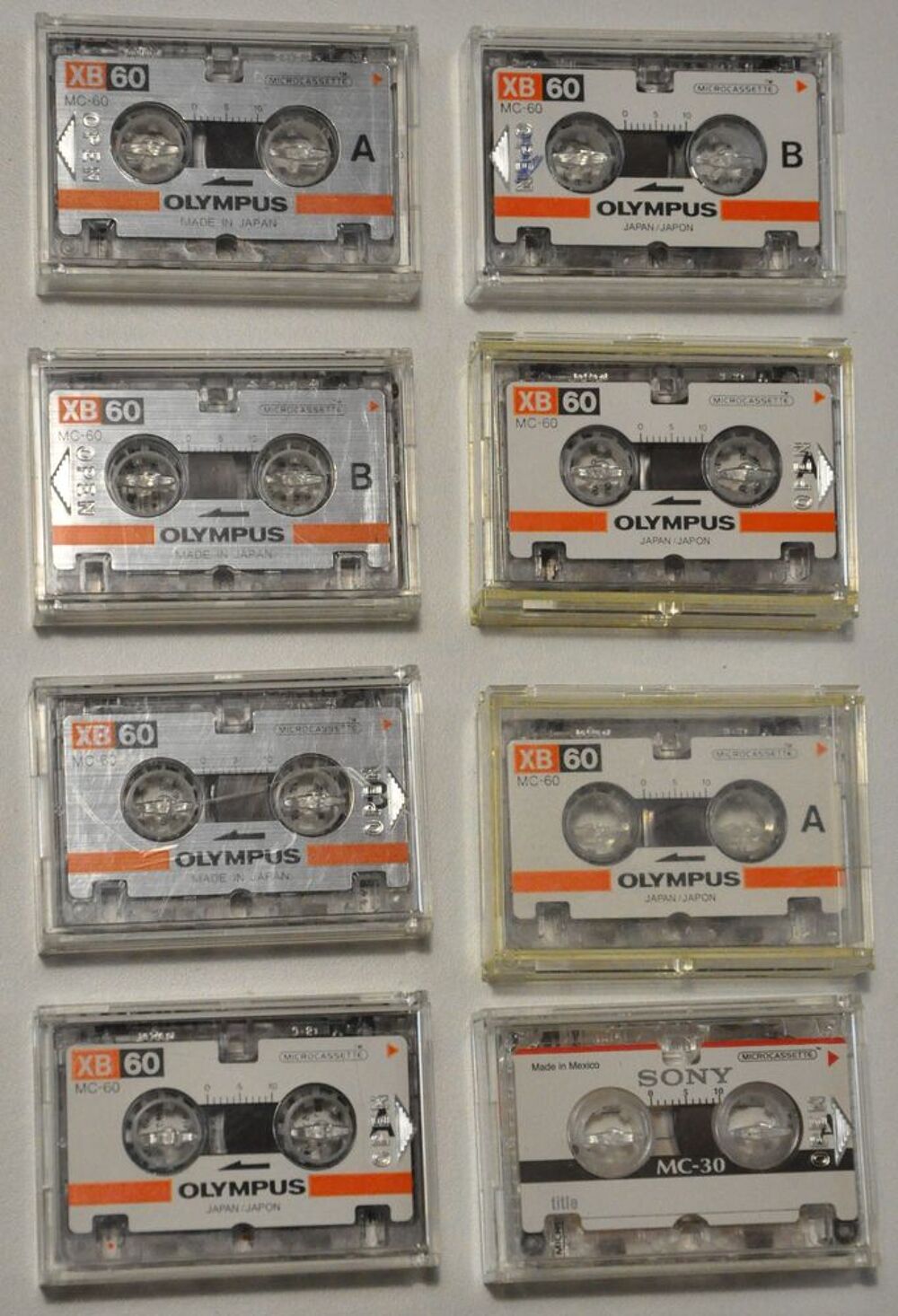 11 microcassettes OLYMPUS et SONY pour magn&eacute;tophone Audio et hifi
