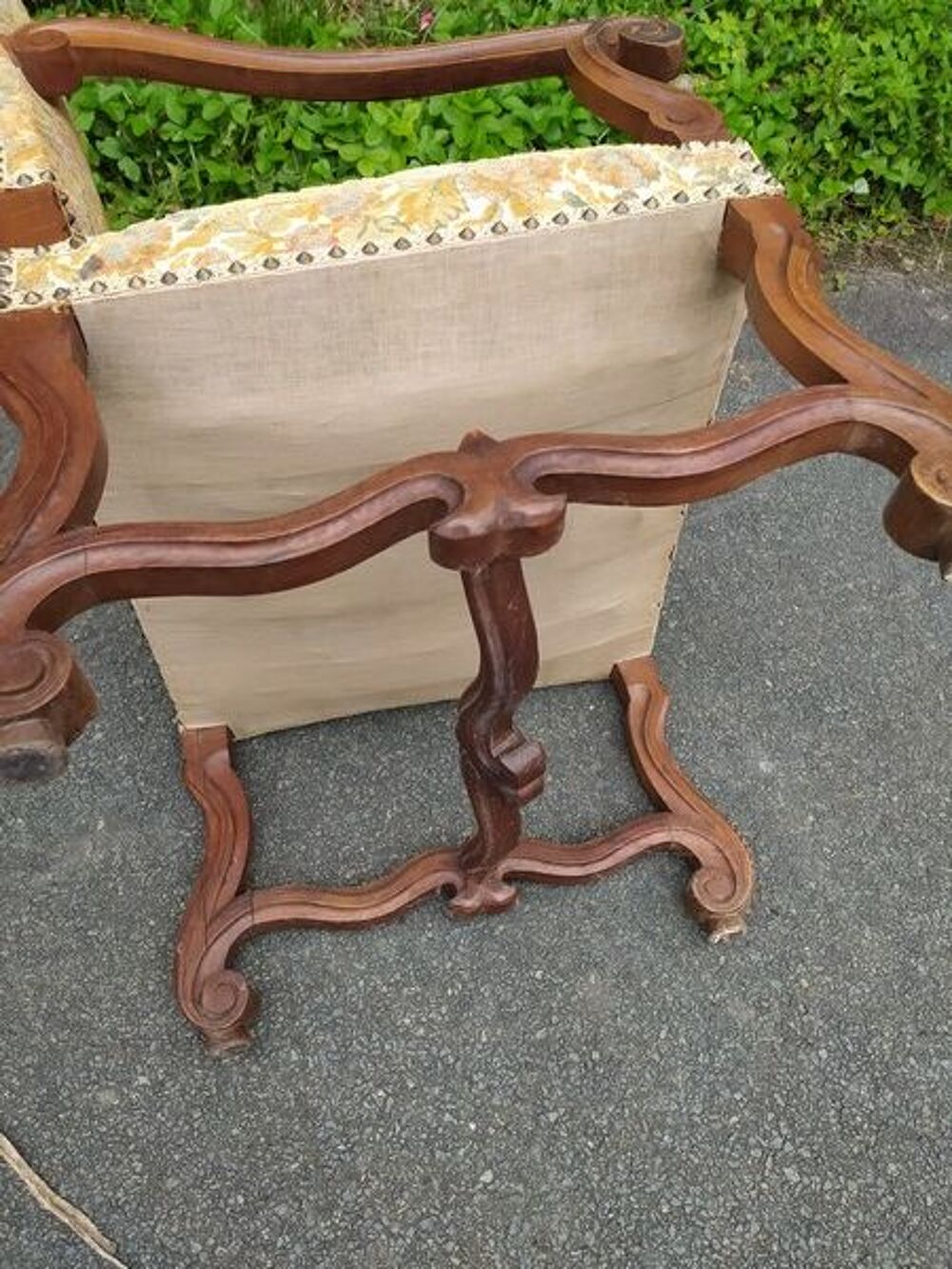 Fauteuil Bois Sculpt&eacute; Style Louis XIV Ch&acirc;teau Rustique Meubles