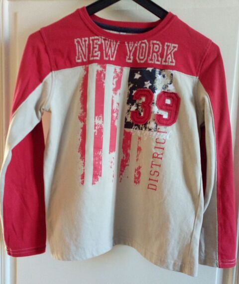 T-shirt manches longues - Beige/rouge/motifs - Auchan-10 ans 3 Marseille 5 (13)