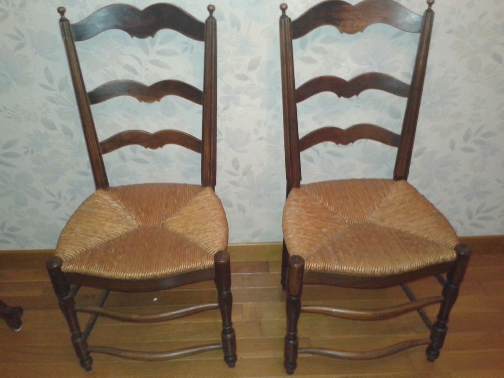 4 chaises anciennes assises paill&eacute;es proven&ccedil;ales Meubles