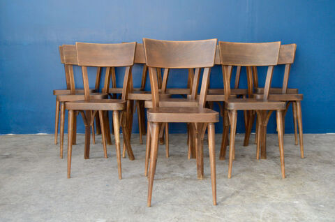 Lot s�rie de Chaises bistrot ancienne en bois vintage boh�me 400 Wintzenheim (68)